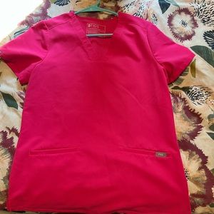 Shocking Pink Figs Casma Scrub Top